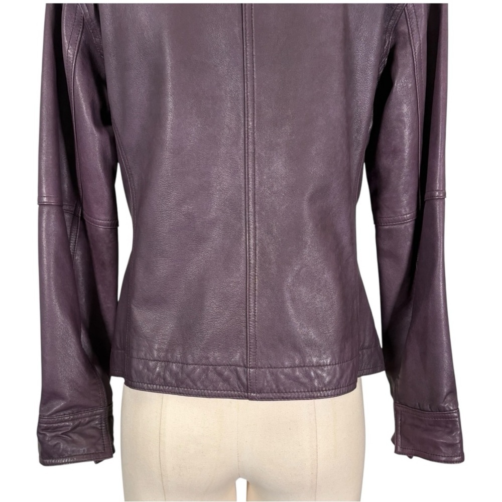 NEW J Jill Asymmetrical Moto Leather Jacket Size Small Petite - Picture 9 of 12